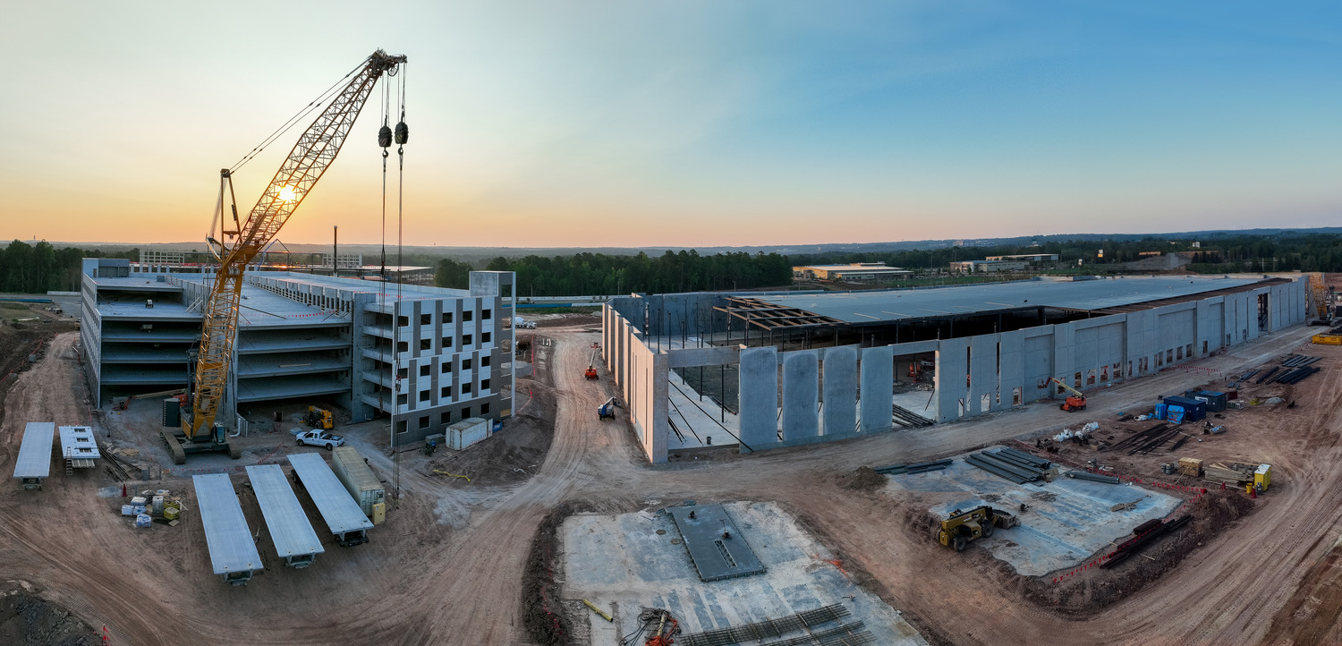 Aerial photos of the Spark Life Science Campus Project in Raleigh, North Carolina. 