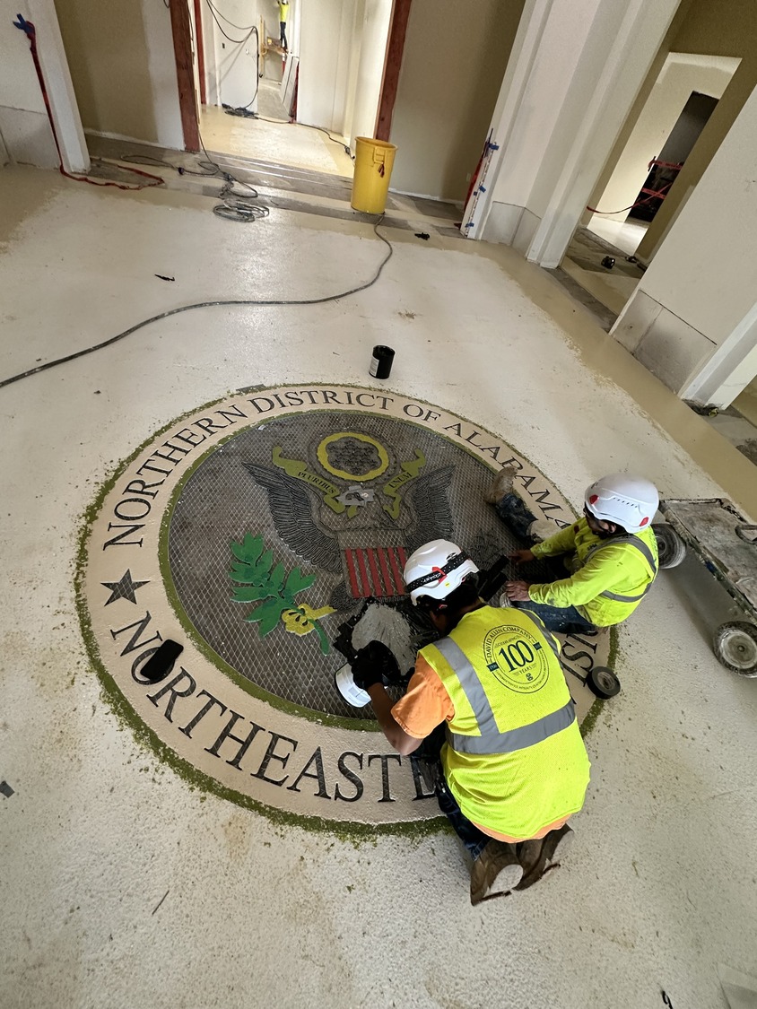 terrazzo seal in atrium